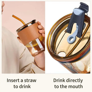 Glass tumbler with straw My Store My Store