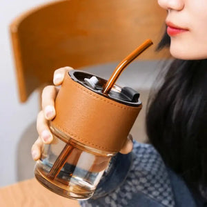 Glass tumbler with straw My Store My Store
