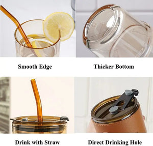 Glass tumbler with straw My Store My Store
