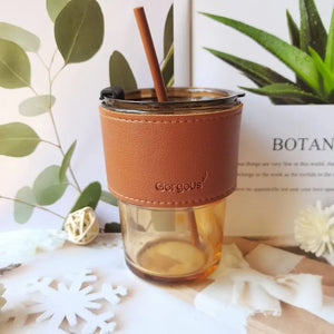 Glass tumbler with straw My Store My Store