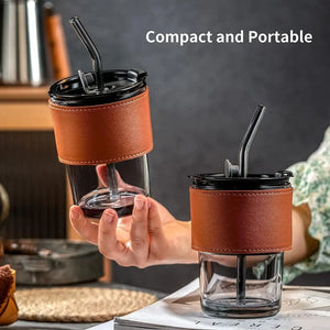 Glass tumbler with straw My Store My Store