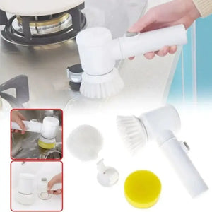5-in-1 Rechargeable Magic Brush | Handheld Electric Scrubber | 360° Rotating with 3 Replaceable Multipurpose Brush Heads Velora Velora