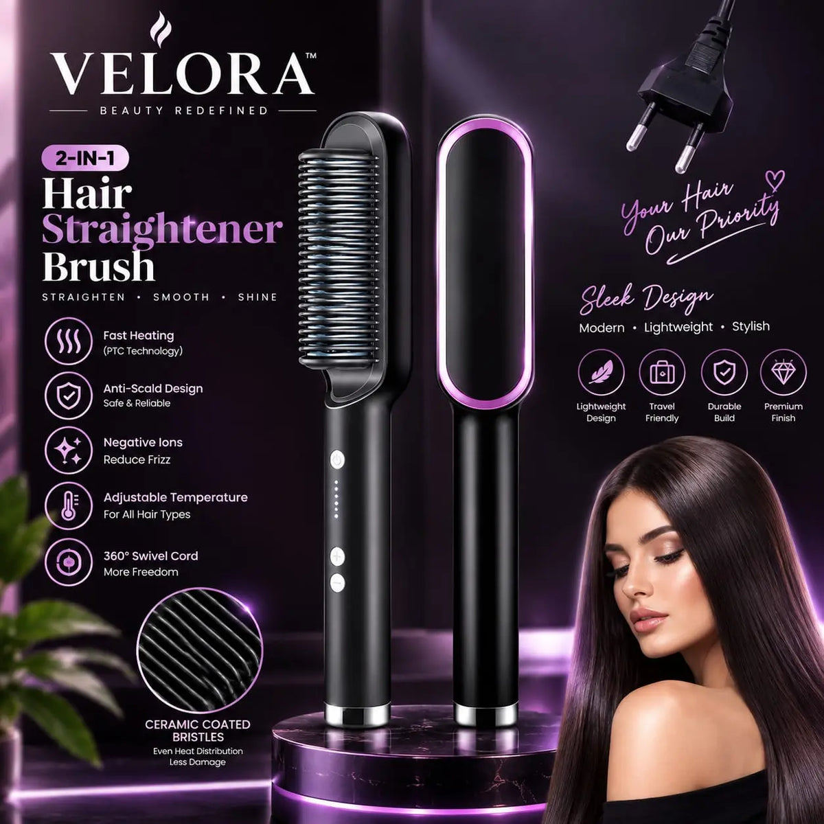 Hair Straightener Brush My Store My Store
