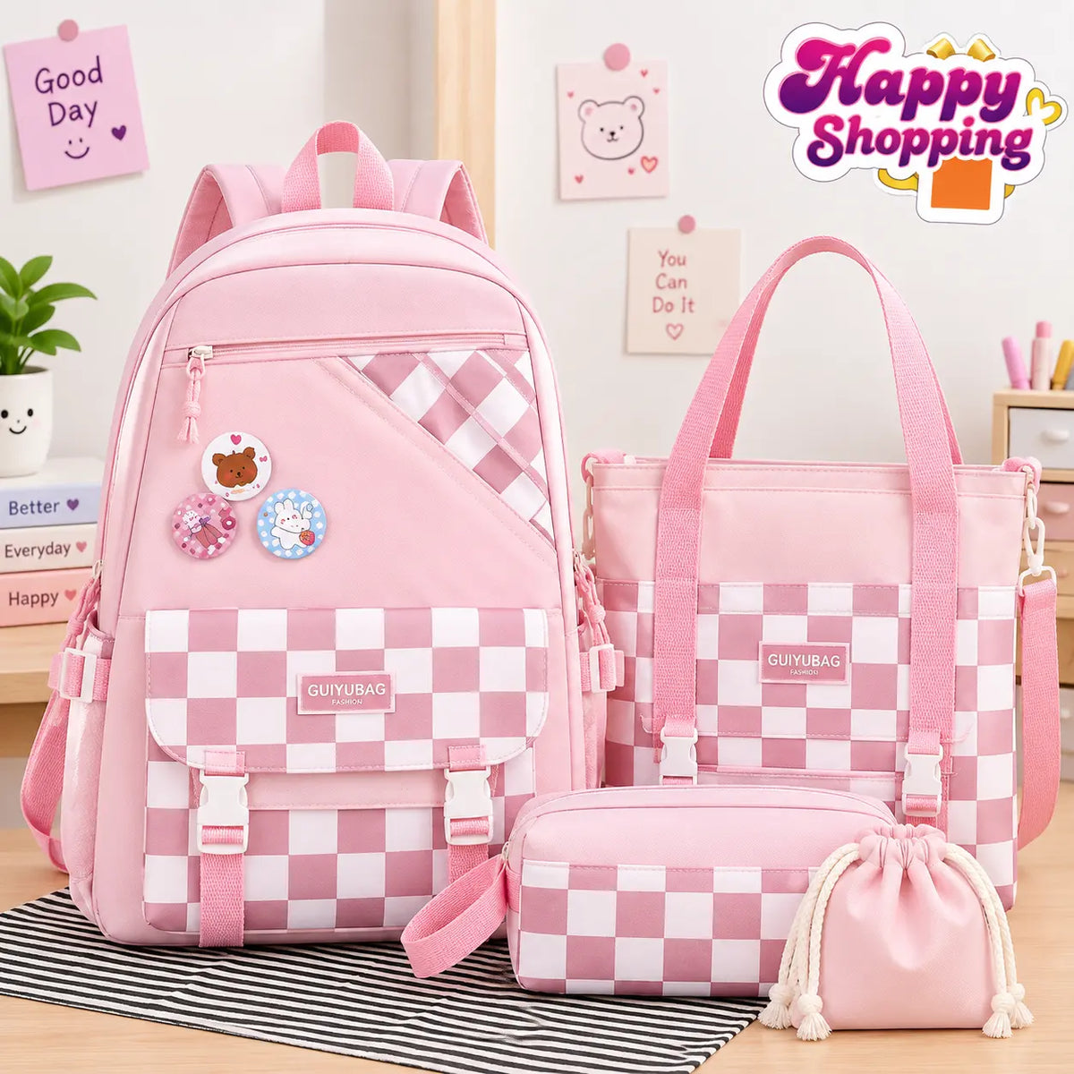 4-Piece Girls’ School Bag Set Velora Velora