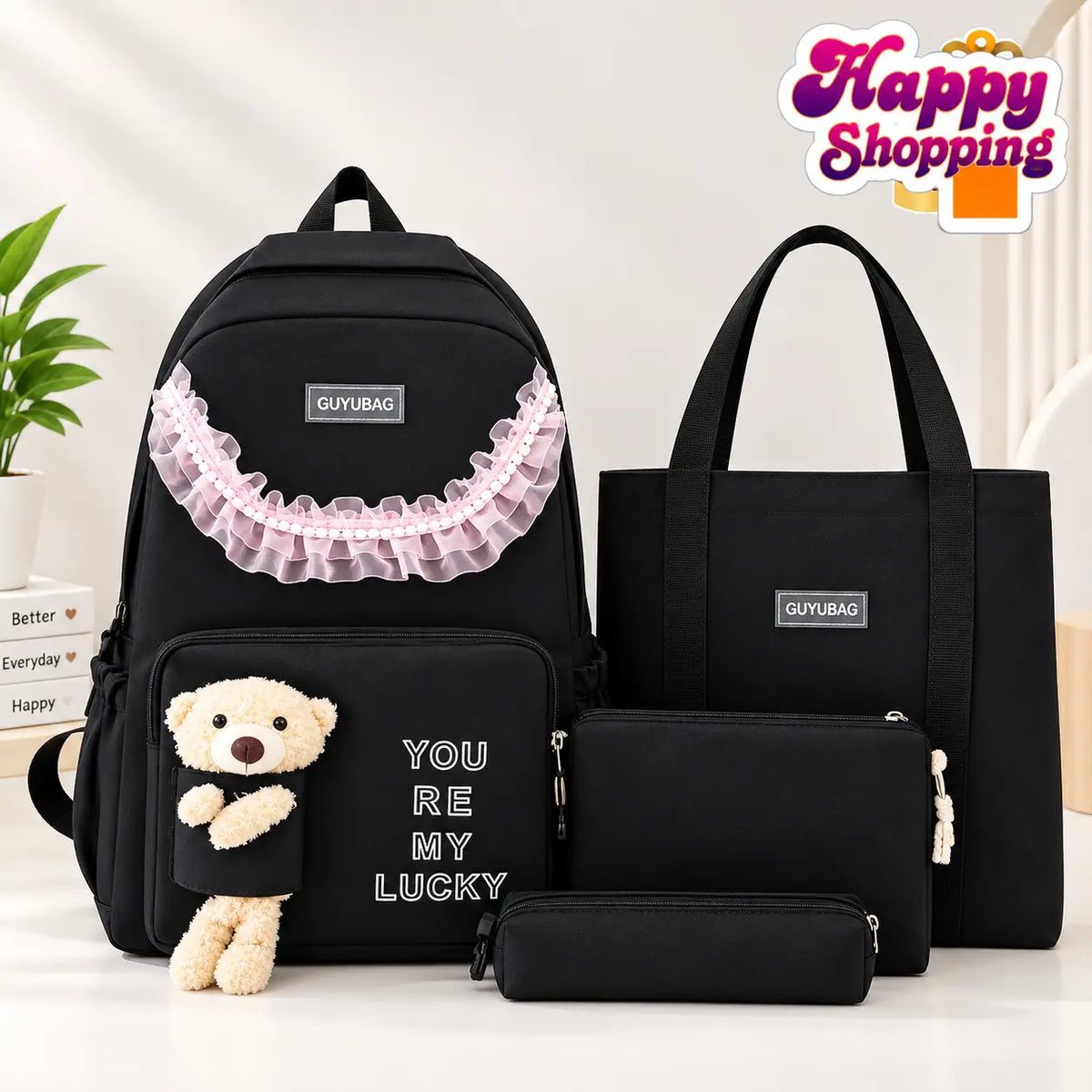 4-Piece Girls’ School Bag Set Velora Velora