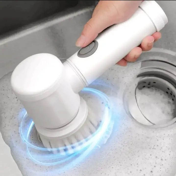 5-in-1 Rechargeable Magic Brush | Handheld Electric Scrubber | 360° Rotating with 3 Replaceable Multipurpose Brush Heads Velora Velora
