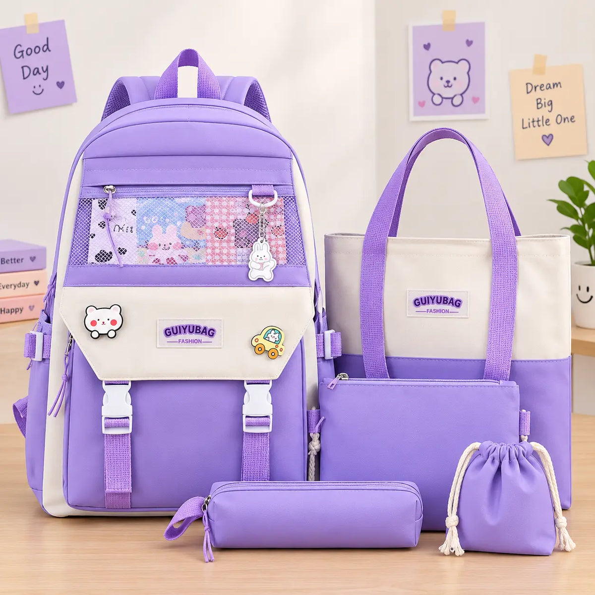 4-Piece Girls’ School Bag Set Velora Velora
